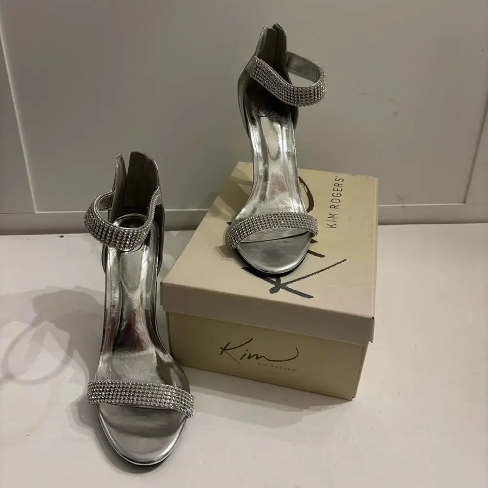 Silver Formal Rhinestone Heels for Party or Wedding Party Pumps Z 10